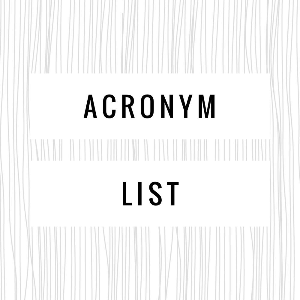 Acronym list!